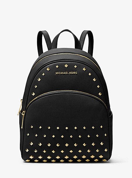 michael kors abbey medium studded navy leather backpac|Abbey Medium Studded Pebbled Leather Backpack .